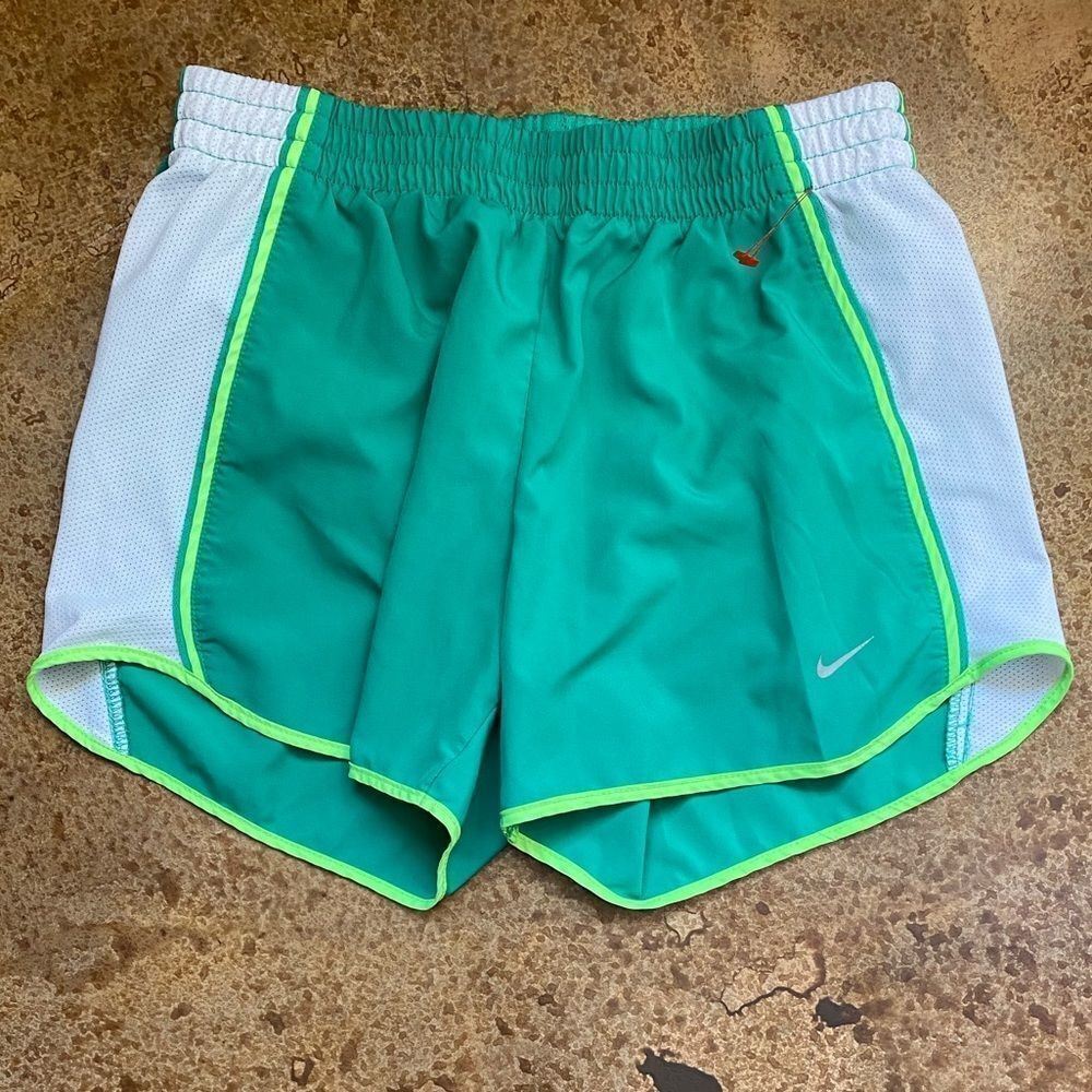 Nike green and‎ neon yellow Dri-FIT Running Shorts